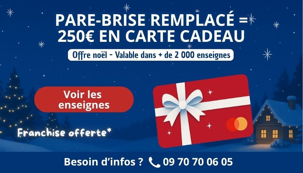 Carte cadeau LeaderGlass offerte jusqu’à 250€ pour le remplacement de pare-brise dans les Hauts-de-France