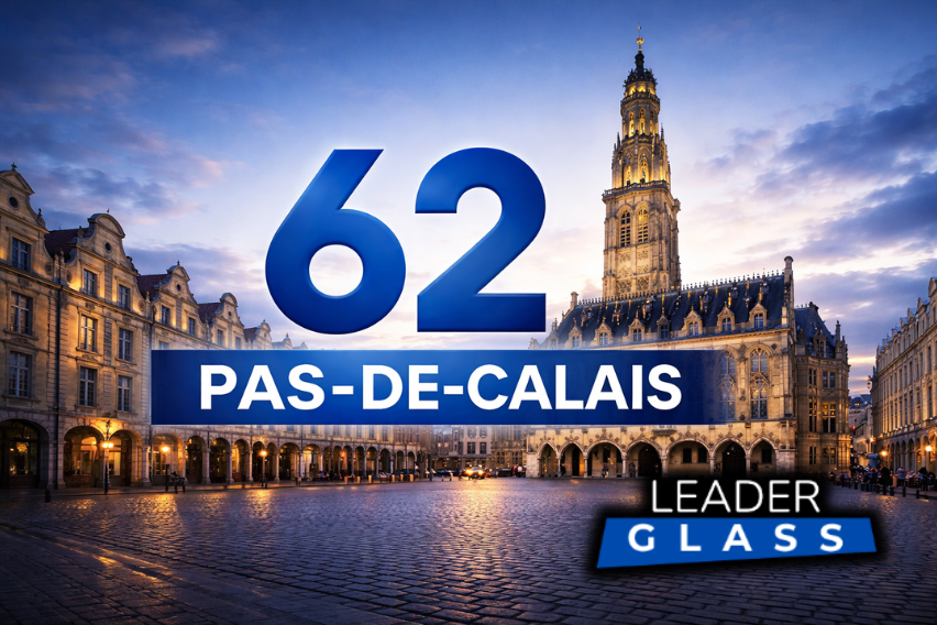 Carte des zones d’intervention LeaderGlass dans le département du Pas-de-Calais (62). Remplacement de pare-brise à domicile, franchise offerte, rien à payer, déplacement gratuit dans toutes les villes du 62.