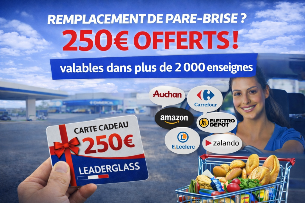 Remplacement de pare-brise LeaderGlass avec 250€ offerts dans les Hauts-de-France