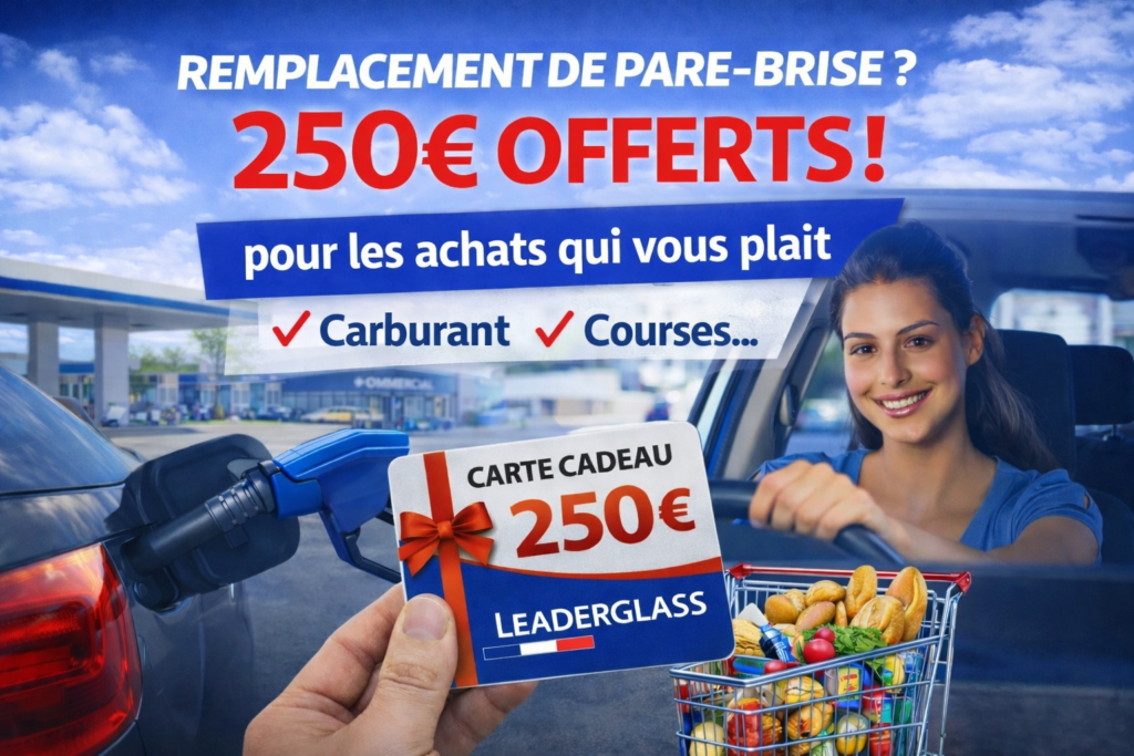Remplacement de pare-brise LeaderGlass avec 250€ offerts dans les Hauts-de-France – intervention à domicile