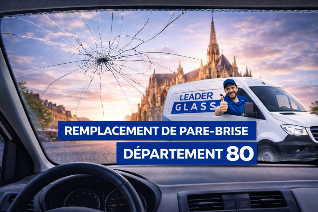 Remplacement de pare-brise dans la Somme (80) avec LeaderGlass, intervention rapide à domicile ou en centre avec 250€ offerts